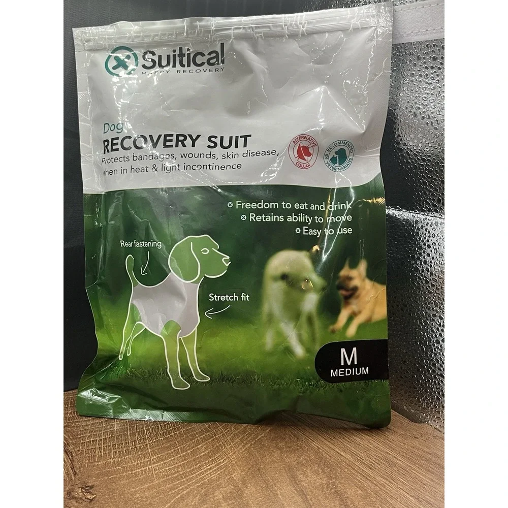 Suitical Dog‎ Recovery Suit Surgery  Black *Collar Alternative* MEDIUM 21-27
